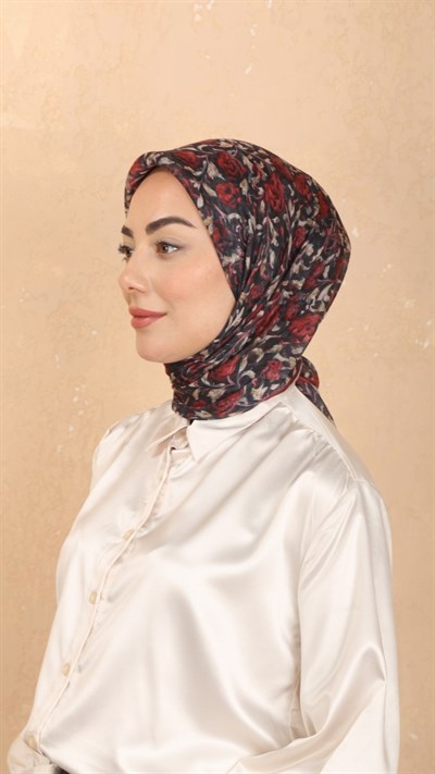 Locella Pamuk Vual Eşarp Kırmızı Siyah