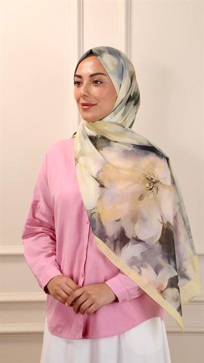 Desenli Pamuk Vual Şal Liora Desen-4
