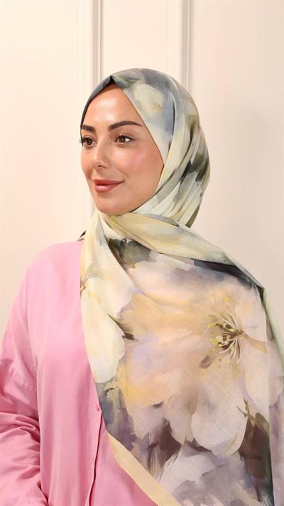 Desenli Pamuk Vual Şal Liora Desen-4