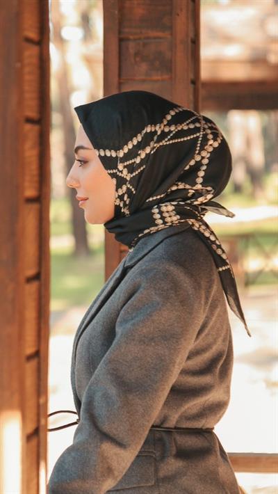 Locella Soft Pamuk Eşarp Siyah