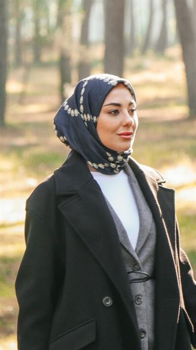 Locella Soft Pamuk Eşarp Lacivert