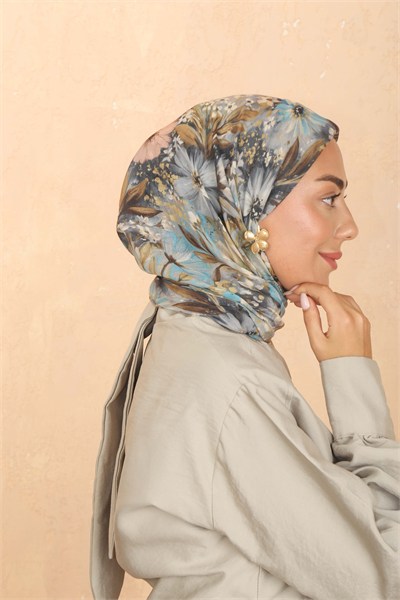 Locella Soft Pamuk Eşarp Mavi