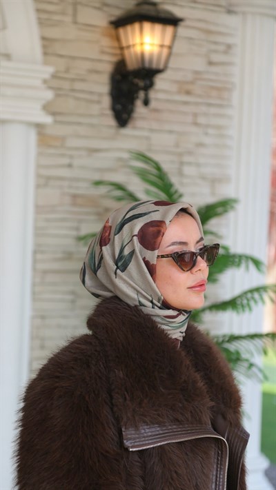 Locella Soft Pamuk Eşarp Koyu Krem