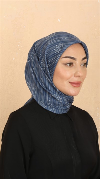 Locella Soft Pamuk Eşarp Mavi