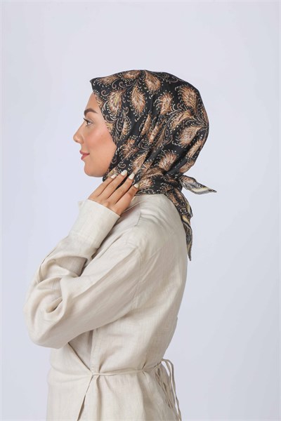 Locella Soft Pamuk Eşarp Siyah-Sarı