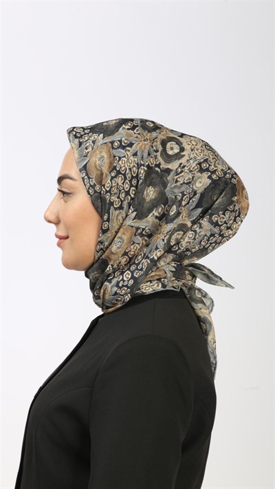 Locella Soft Pamuk Eşarp Lacivert Füme