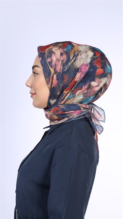 Locella Soft Pamuk Eşarp Lacivert