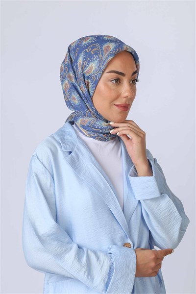 Locella Soft Pamuk Eşarp Mavi