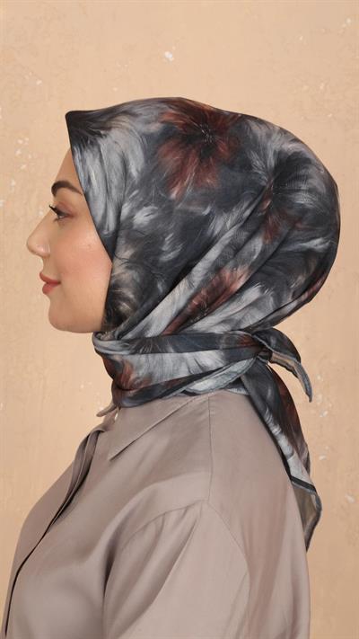 Locella Soft Pamuk Eşarp Siyah Kahve-9
