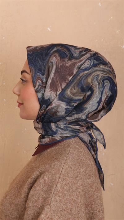 Locella Soft Pamuk Eşarp Lacivert