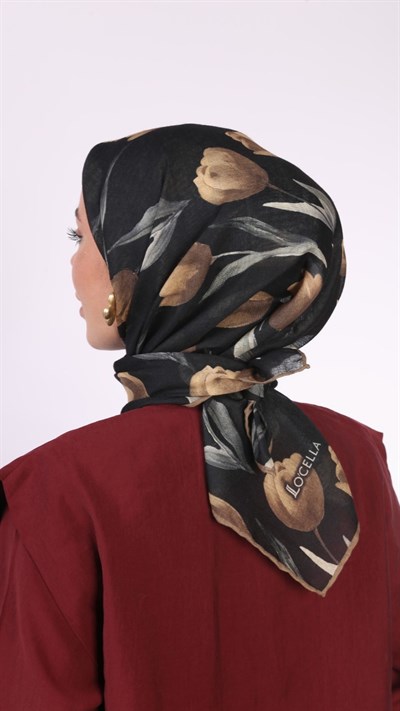 Locella Soft Pamuk Eşarp Siyah