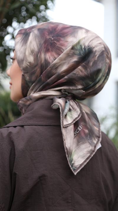 Locella Soft Pamuk Eşarp Kahve-3