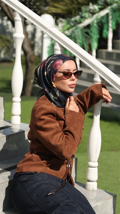 Locella Soft Pamuk Eşarp Lacivert