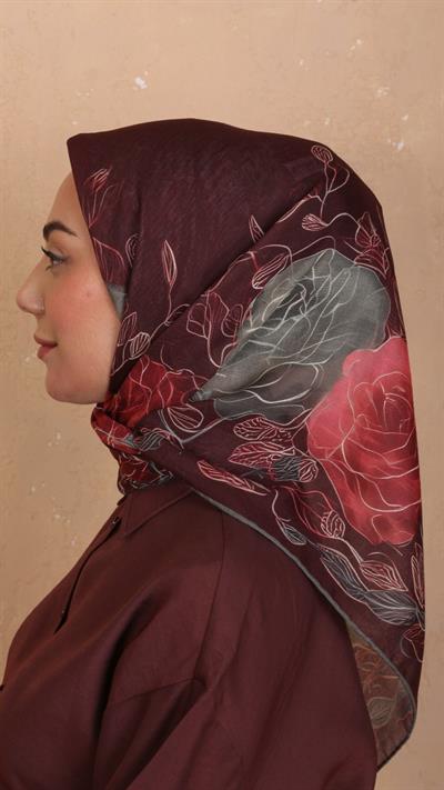 Locella Soft Pamuk Eşarp Bordo