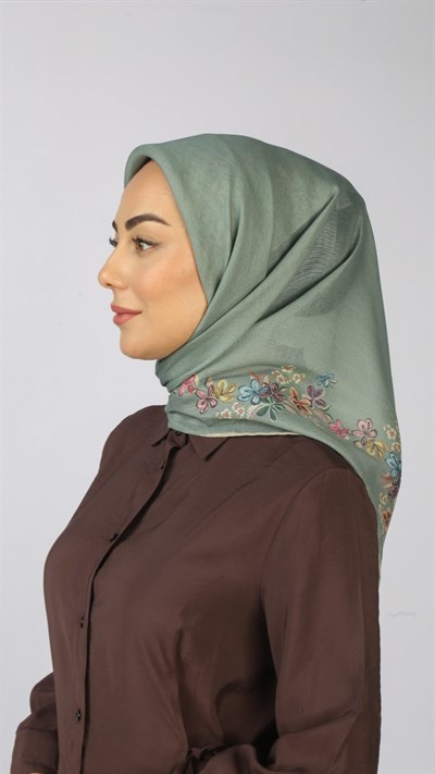 Locella Soft Pamuk Eşarp Su Yeşili