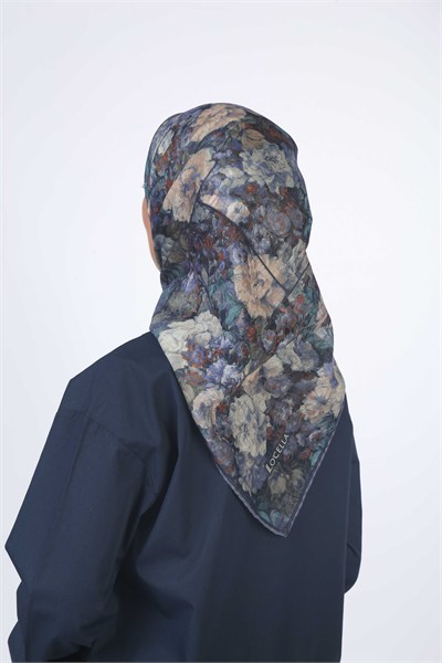 Locella Soft Pamuk Eşarp Lacivert