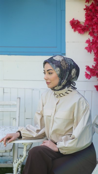 Locella Soft Pamuk Eşarp Mor