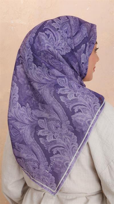 Locella Soft Pamuk Eşarp Mor-5