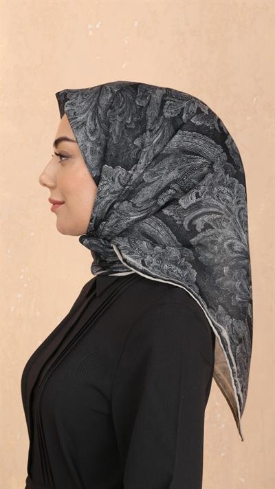 Locella Soft Pamuk Eşarp Siyah-4