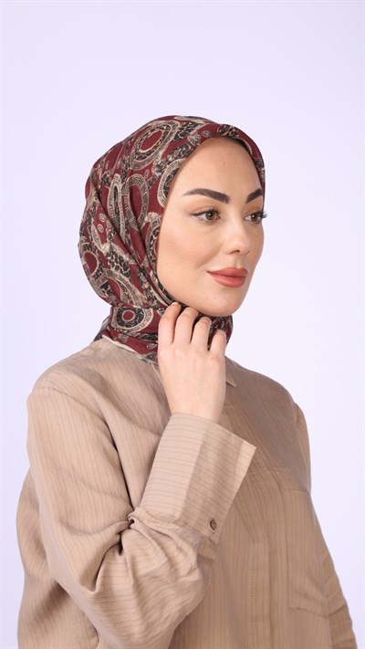 Locella Soft Pamuk Eşarp Bordo