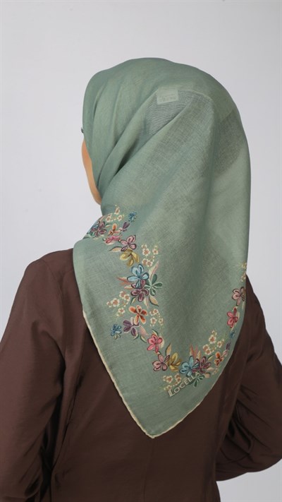 Locella Soft Pamuk Eşarp Su Yeşili