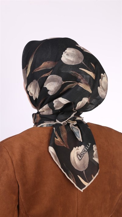 Locella Soft Pamuk Eşarp Siyah