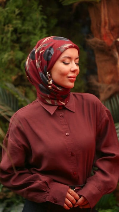 Locella Soft Pamuk Eşarp Bordo