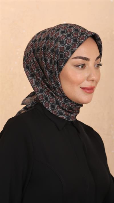 Locella Soft Pamuk Eşarp Siyah Kırmızı