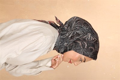 Locella Soft Pamuk Eşarp Siyah Kırmızı