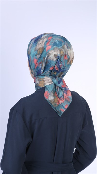 Locella Soft Pamuk Eşarp Petrol