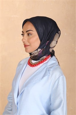Locella Soft Pamuk Eşarp-Lacivert Mor