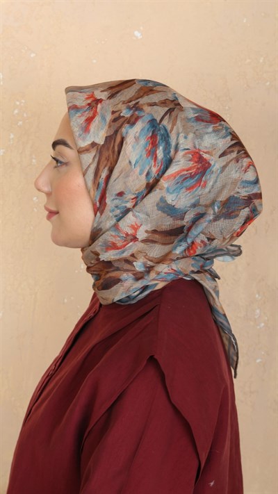 Locella Soft Pamuk Eşarp Koyu Bej