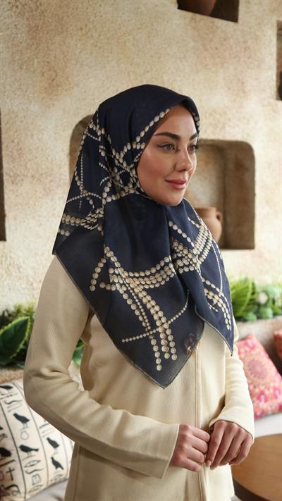 Locella Soft Pamuk Eşarp Lacivert