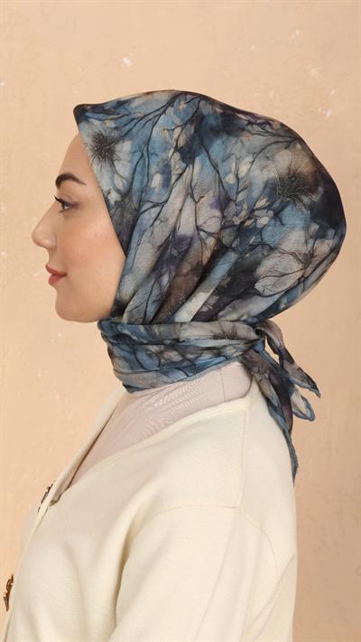 Locella Soft Pamuk Eşarp Mavi