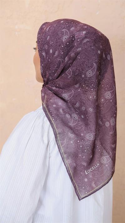 Locella Soft Pamuk Eşarp Koyu Mürdüm-18