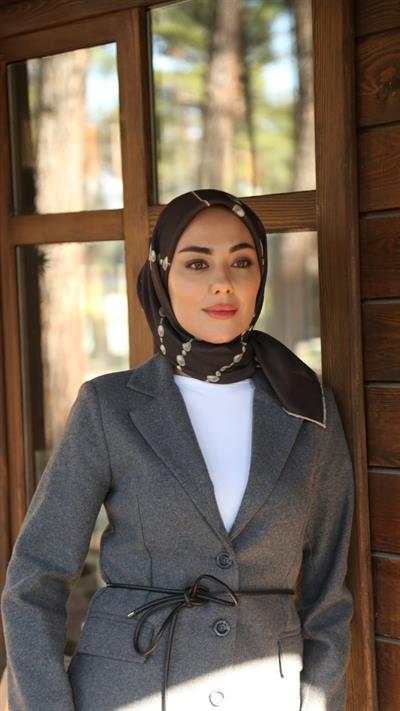 Locella Soft Pamuk Eşarp Kahve
