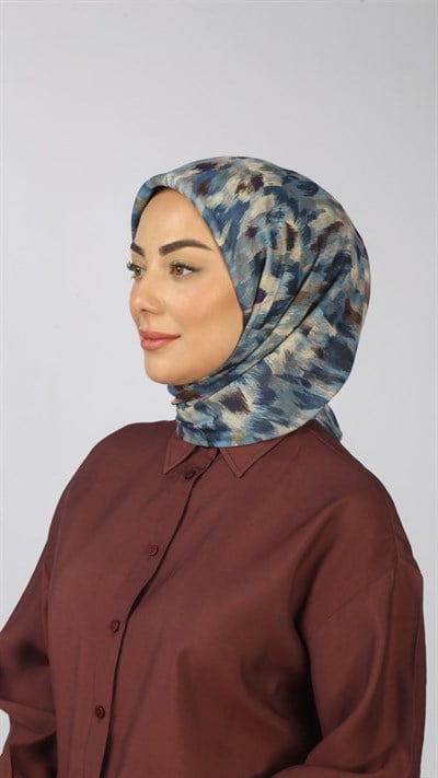 Locella Soft Pamuk Eşarp Mavi