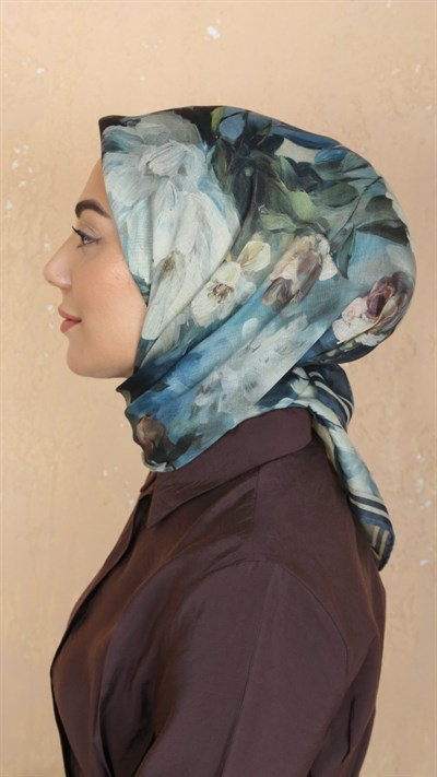 Locella Soft Pamuk Eşarp Petrol