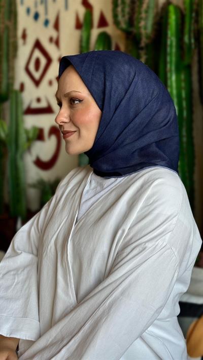 Locella Soft Pamuk Eşarp Lacivert-4