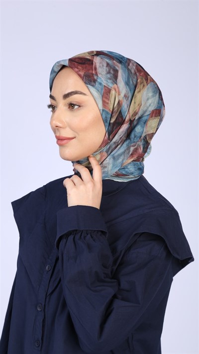 Locella Soft Pamuk Eşarp Mavi