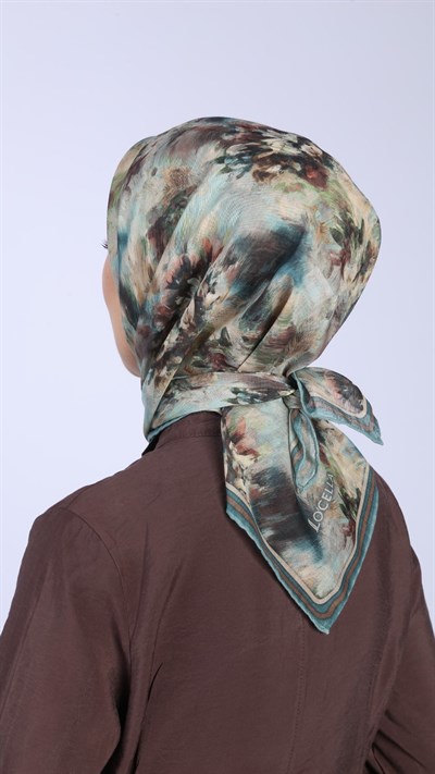 Locella Soft Pamuk Eşarp Petrol