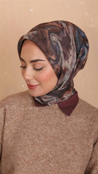 Locella Soft Pamuk Eşarp Koyu Kahve