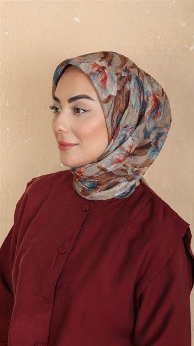 Locella Soft Pamuk Eşarp Koyu Bej