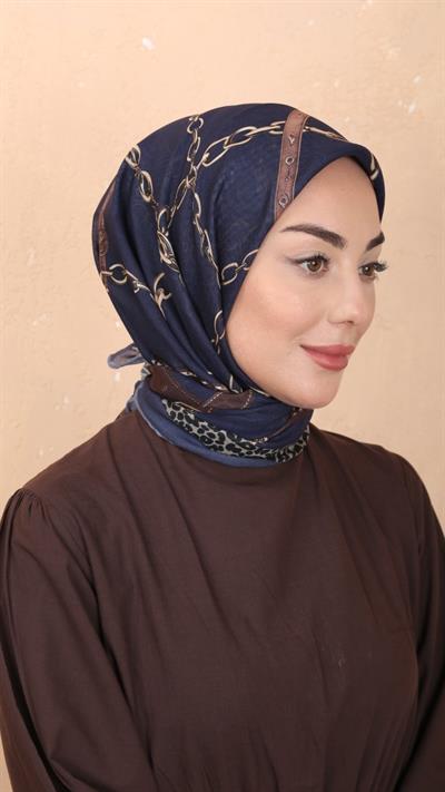 Locella Soft Pamuk Eşarp Lacivert