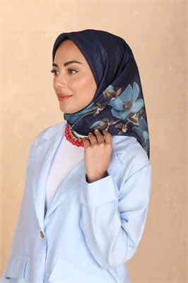 Locella Soft Pamuk Eşarp-Lacivert Mavi