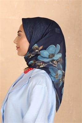 Locella Soft Pamuk Eşarp-Lacivert Mavi