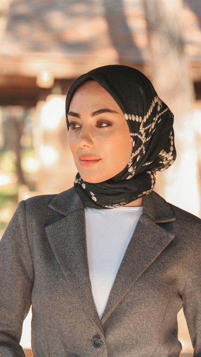 Locella Soft Pamuk Eşarp Siyah