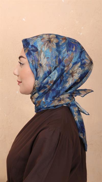 Locella Soft Pamuk Eşarp Mavi