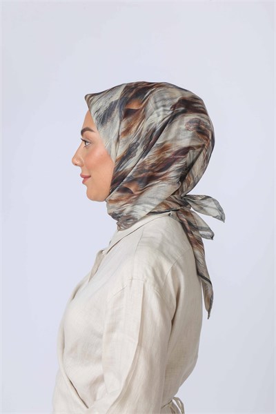 Locella Soft Pamuk Eşarp Krem-Taba-Siyah