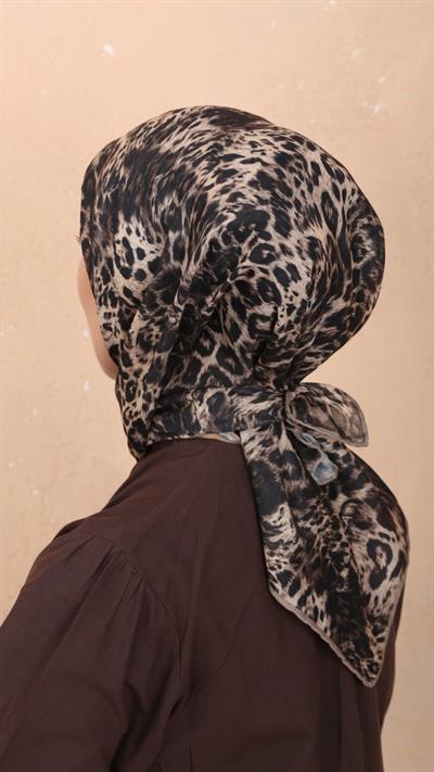 Locella Soft Pamuk Eşarp Siyah Vizon